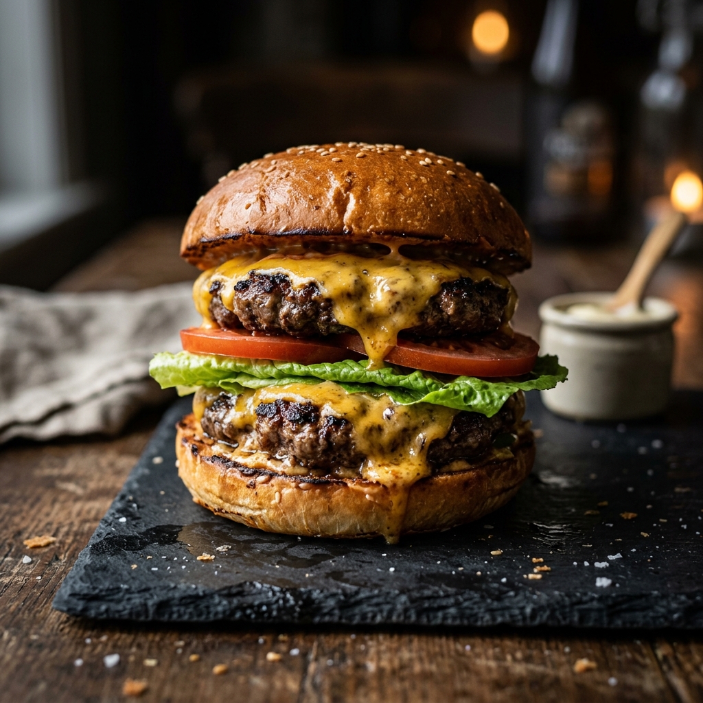 Delicious Double Beef Burger from Tamba